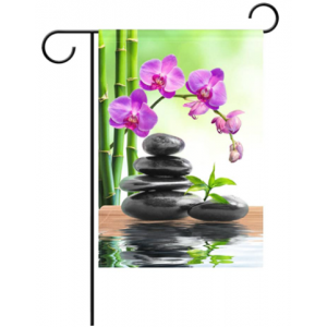  Roll over image to zoom in   ALAZA Decorative Japanese Zen Orchid Flower Garden Flag 12 X 18 Inch Polyester for Home Garden Decor