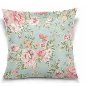 ALAZA Shabby Chic Pink Floral Cushion Pillowcase,Sofa Bed Pillow Case Cover(20x20inch) Twin Sides